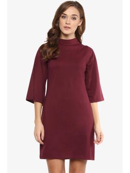 Miss Chase - Maroon Mini Shift Dress