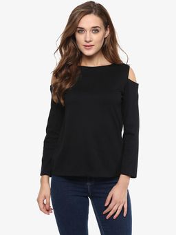 Miss Chase - Black Round Neck Top