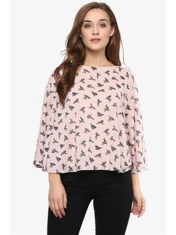 Miss Chase - Pink Printed Cape Top