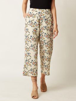 Miss Chase - Beige Printed Straight Culottes