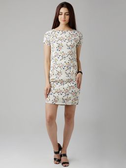 Miss Chase - Beige Mini Shift Dress