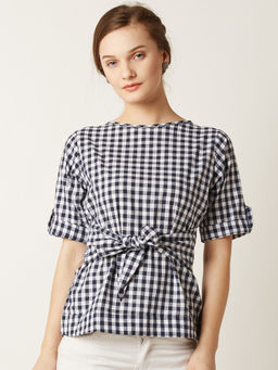 Miss Chase - Multi-Colored Tie-Up Top