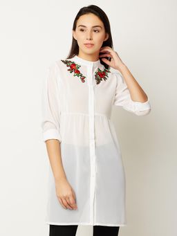 Miss Chase - White Embroidered Top