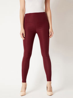 Miss Chase - Maroon Skinny Jeggings