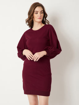 Miss Chase - Maroon Mini Shift Dress