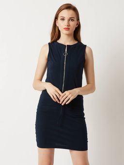 Miss Chase - Navy Blue Mini Shift Dress