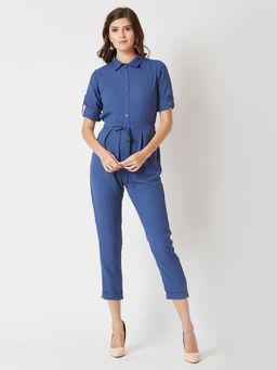 Miss Chase - Blue Collar Neck Jumpsuit