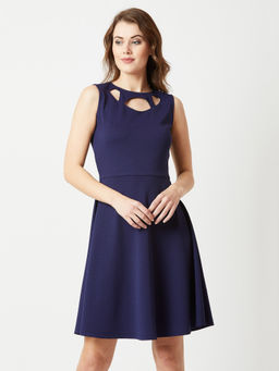 Miss Chase - Navy Blue Skater Dress