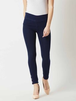 Miss Chase - Navy Blue Denim Stretchable Jegging