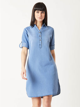 Miss Chase - Blue Denim Shirt Dress