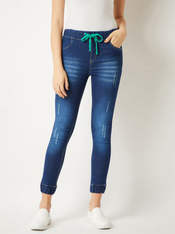Miss Chase - Navy Blue Denim Jogger
