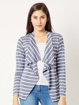 Miss Chase - Blue And White High-Low Shrug