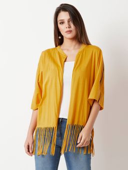 Miss Chase - Mustard Yellow Twill Tape Shrug