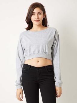 Miss Chase - Grey Boxy Crop Top