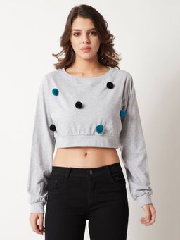 Miss Chase - Grey Boxy Crop Top