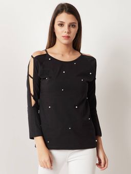 Miss Chase - Black Embellished Top