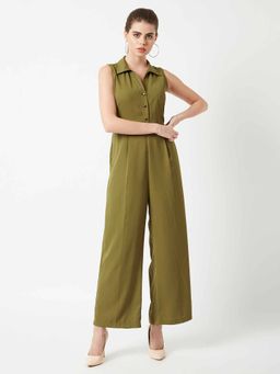 Miss Chase - Olive Solid Jumpsuit