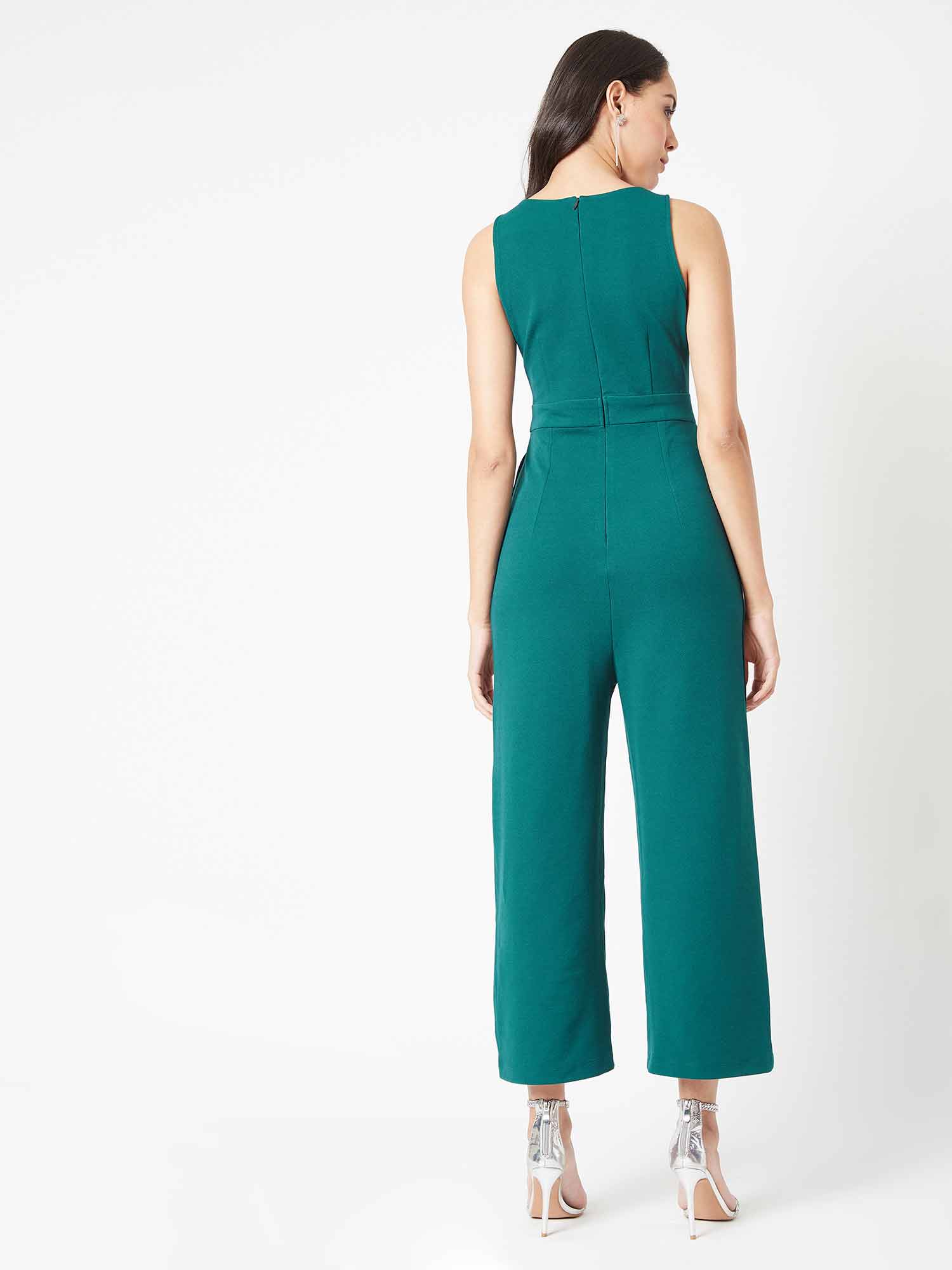 Buy Miss Chase Teal Solid Jumpsuit 