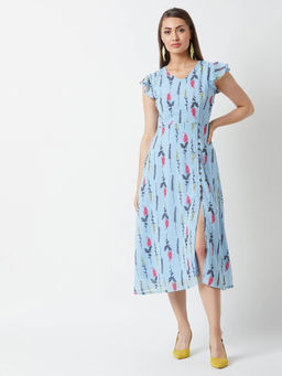 Miss Chase - Multi-Color Floral Midi Dress