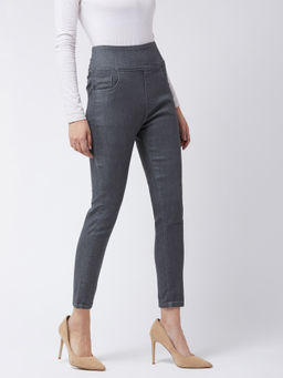 Miss Chase - Grey Skinny Fit High Rise Jegging