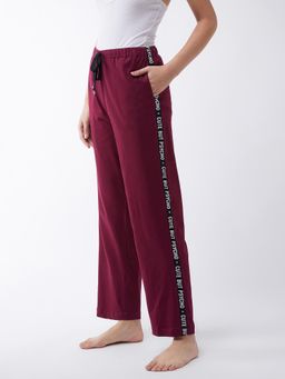 Miss Chase - Maroon Printed Trouser