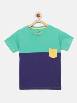 mackly - Boys Green Colorblock T-shirts