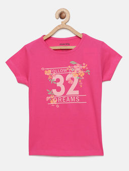 mackly - Girls Pink Printed T-shirts Pink
