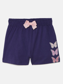 mackly - Girls Navy Blue Printed Shorts