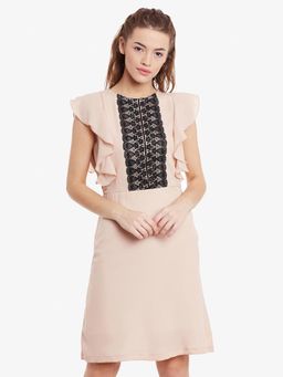 Miss Chase - Beige Mini Shift Dress