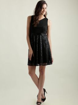 Miss Chase - Black Mini Skater Dress