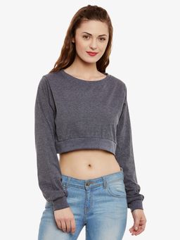 Miss Chase - Dark Grey Crop Top