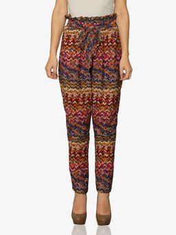 Miss Chase - Women's Multi-coloured High Waist Solid Pants