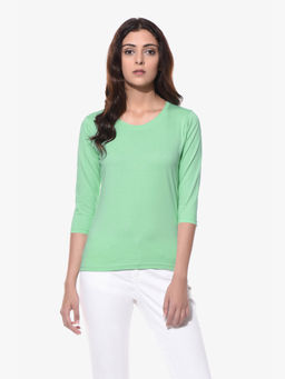 Miss Chase - Green Solid T-Shirt