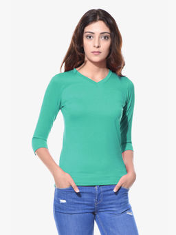 Miss Chase - Green Solid T-Shirt