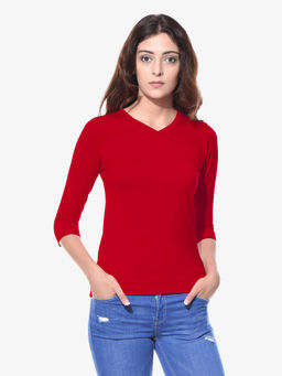 Miss Chase - Red Solid T-Shirt