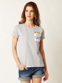 Miss Chase - Grey Printed T-Shirt