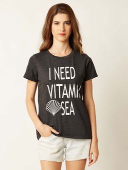 Miss Chase - Grey Graphic Print T-Shirt