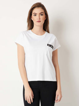 Miss Chase - White Casual T-Shirt