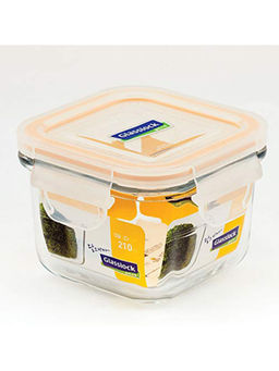 Glasslock - Airtight Break Resistant Food Storage Container,Microwave Safe, Square, 210 ml