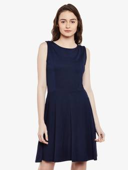 Miss Chase - Navy Blue Mini Skater Dress