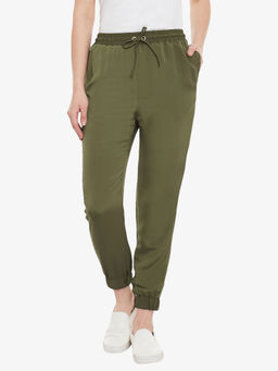Miss Chase - Olive Solid Jogger