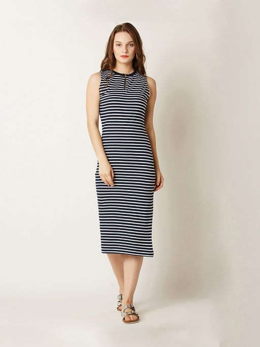 navy blue and white bodycon dress Womens Stretch Fit Bodycon Dress