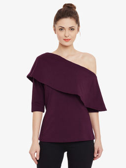 Miss Chase - Purple One Shoulder Top