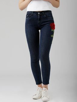 Miss Chase - Navy Blue Denim Stretchable Jeans