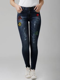 Miss Chase - Navy Blue Denim Stretchable Jeans