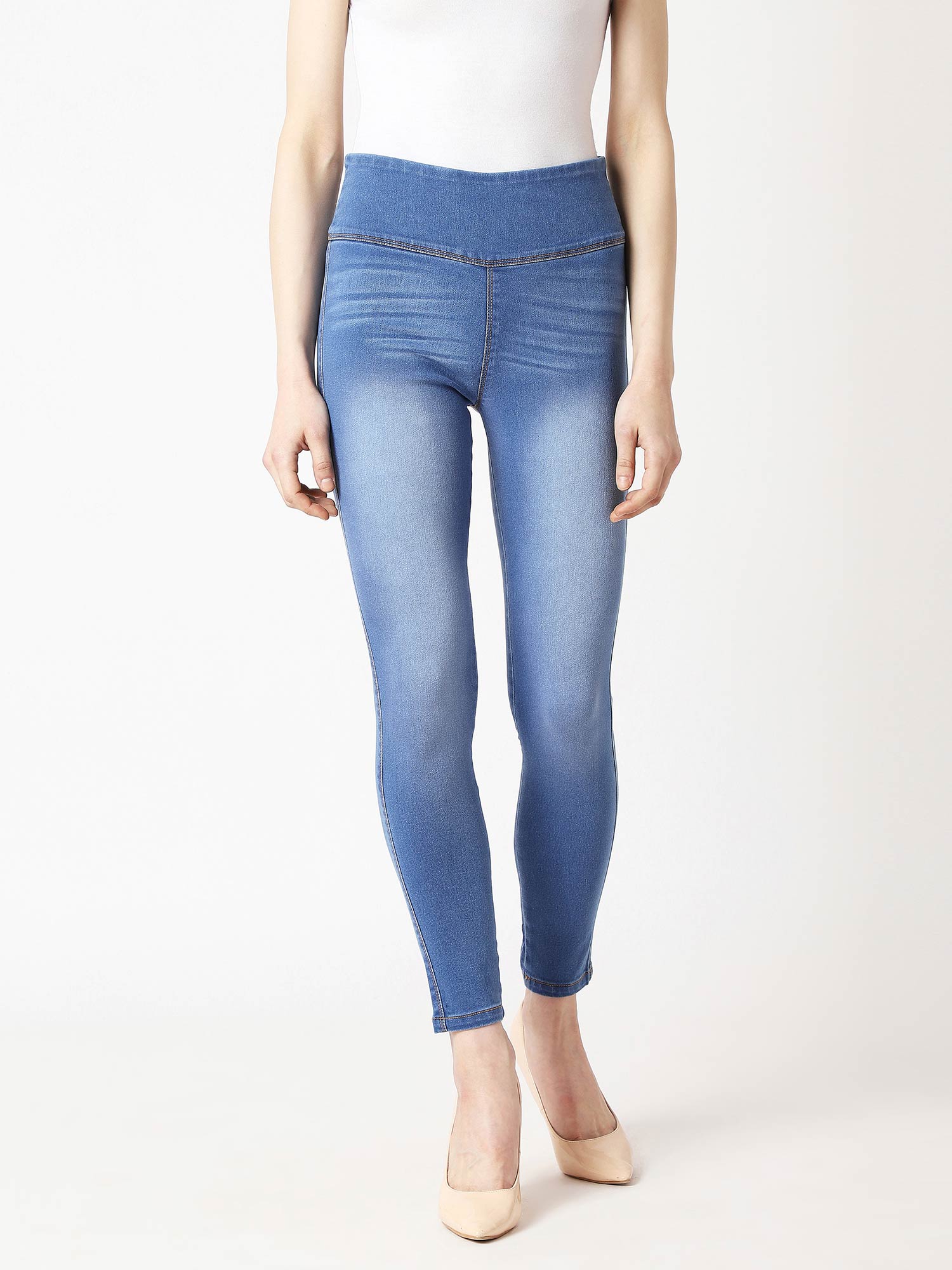 Buy Miss Chase Light Blue Denim Jegging 