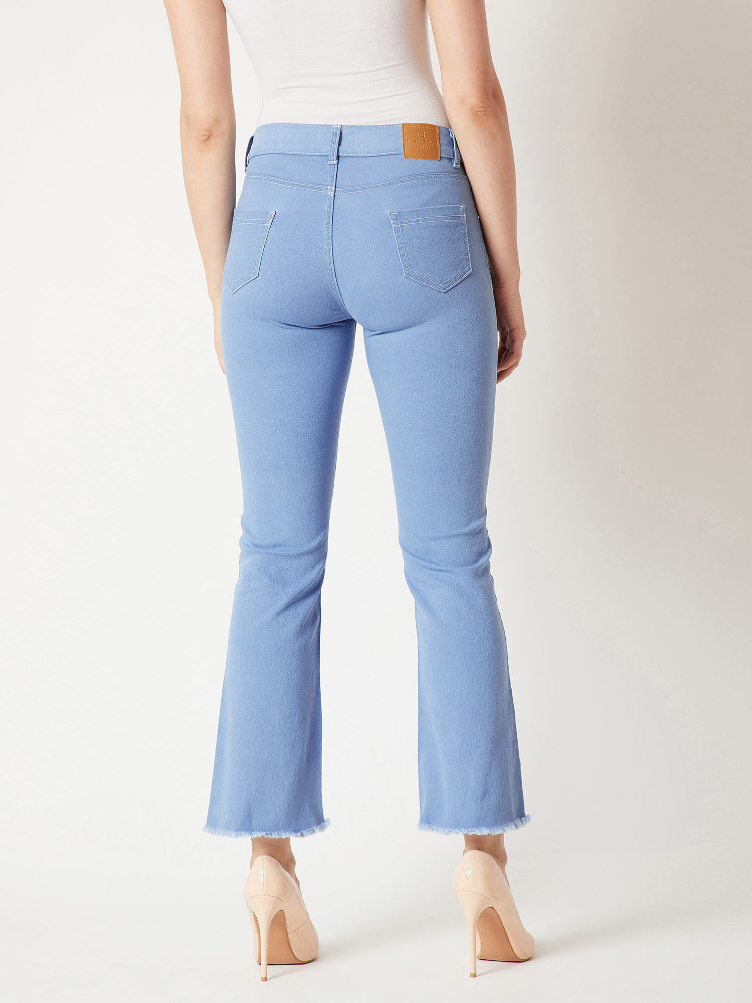 Buy Miss Chase Light Blue Boot Cut High 