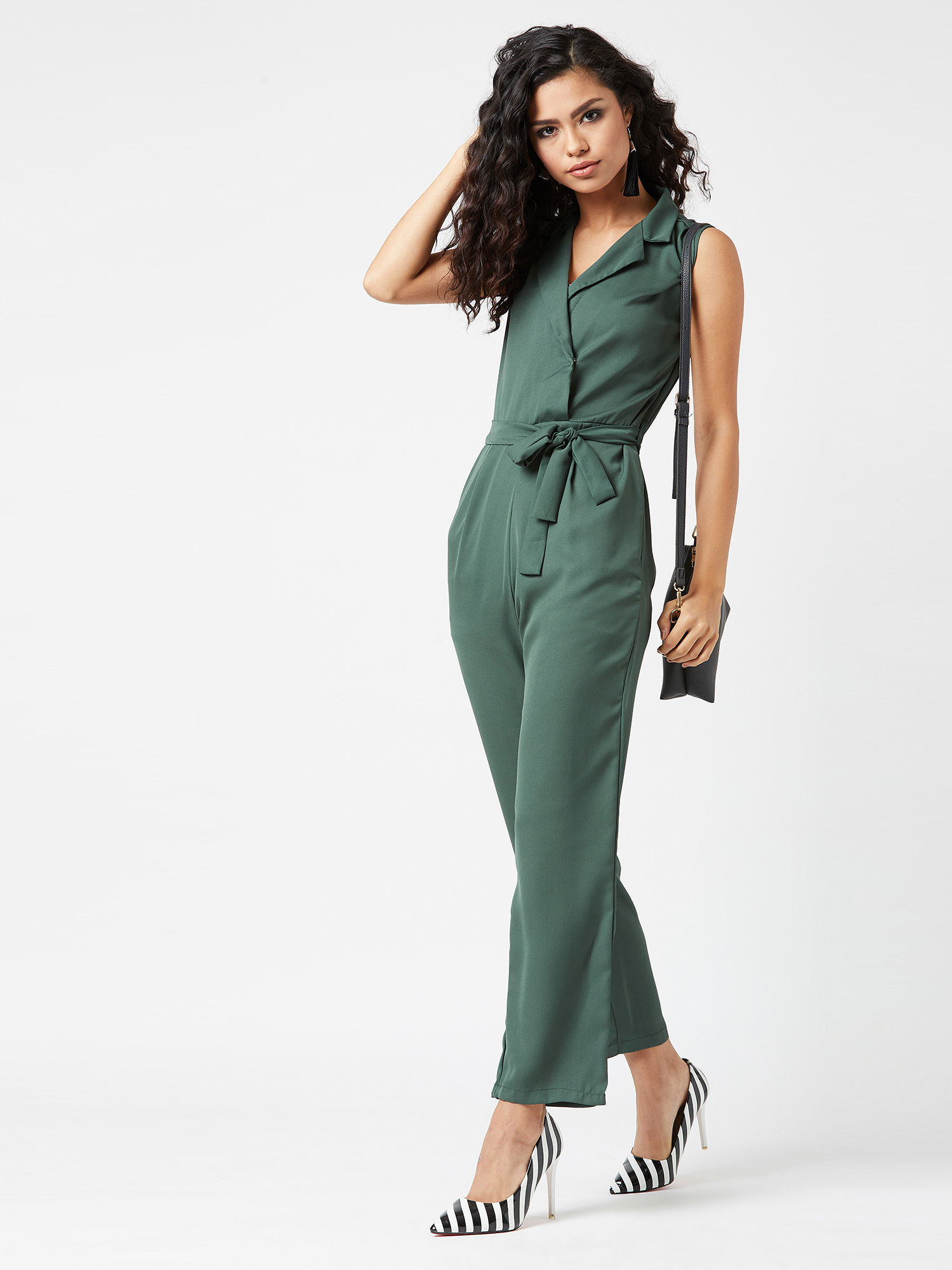 Buy Miss Chase Dark Green Tie-Up 