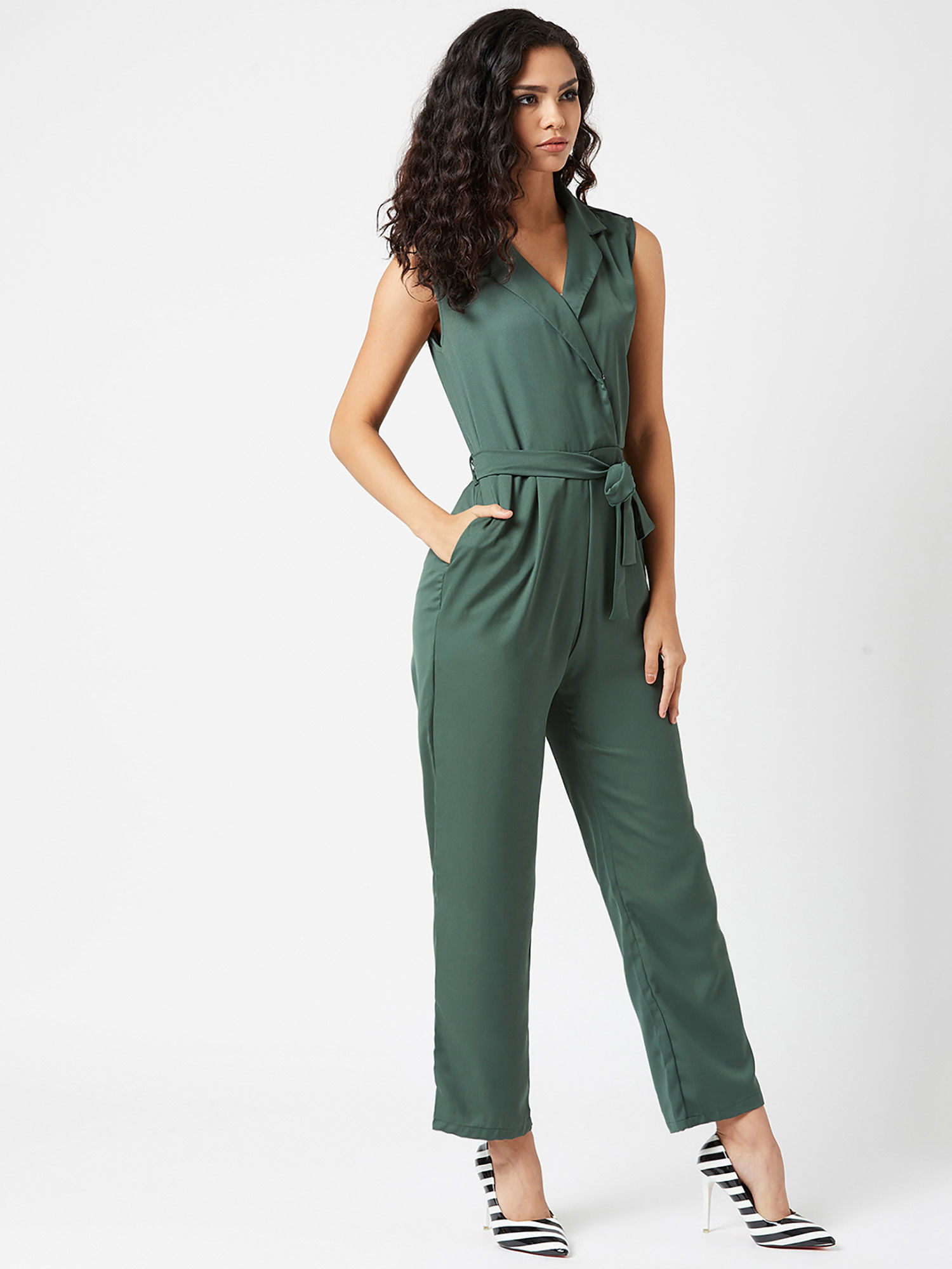 Buy Miss Chase Dark Green Tie-Up 