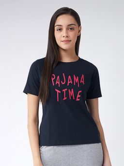 Miss Chase - Navy Blue Printed Top